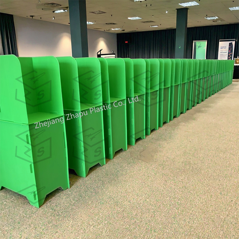 Vodotěsný přenosný plastový volební stojan z vlnité lepenky
